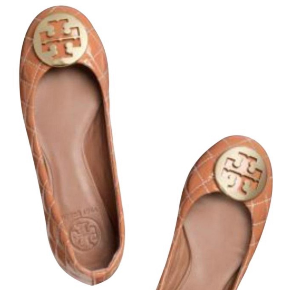 Tory Burch Quilted Patent Leather Flats